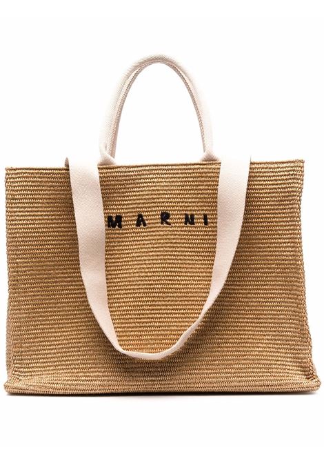large basket bag woman beige MARNI | SHMQ0034U1 P3860Z0R42